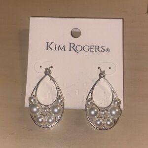 Kim Rogers Silver Teardrop Pearl Earrings
